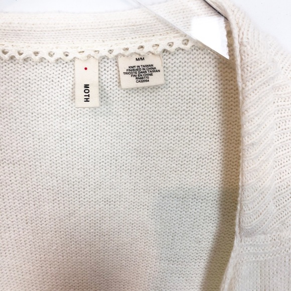 MOTH Crillon Ivory Open Cardigan Scrunch Back Sml - Picture 7 of 8